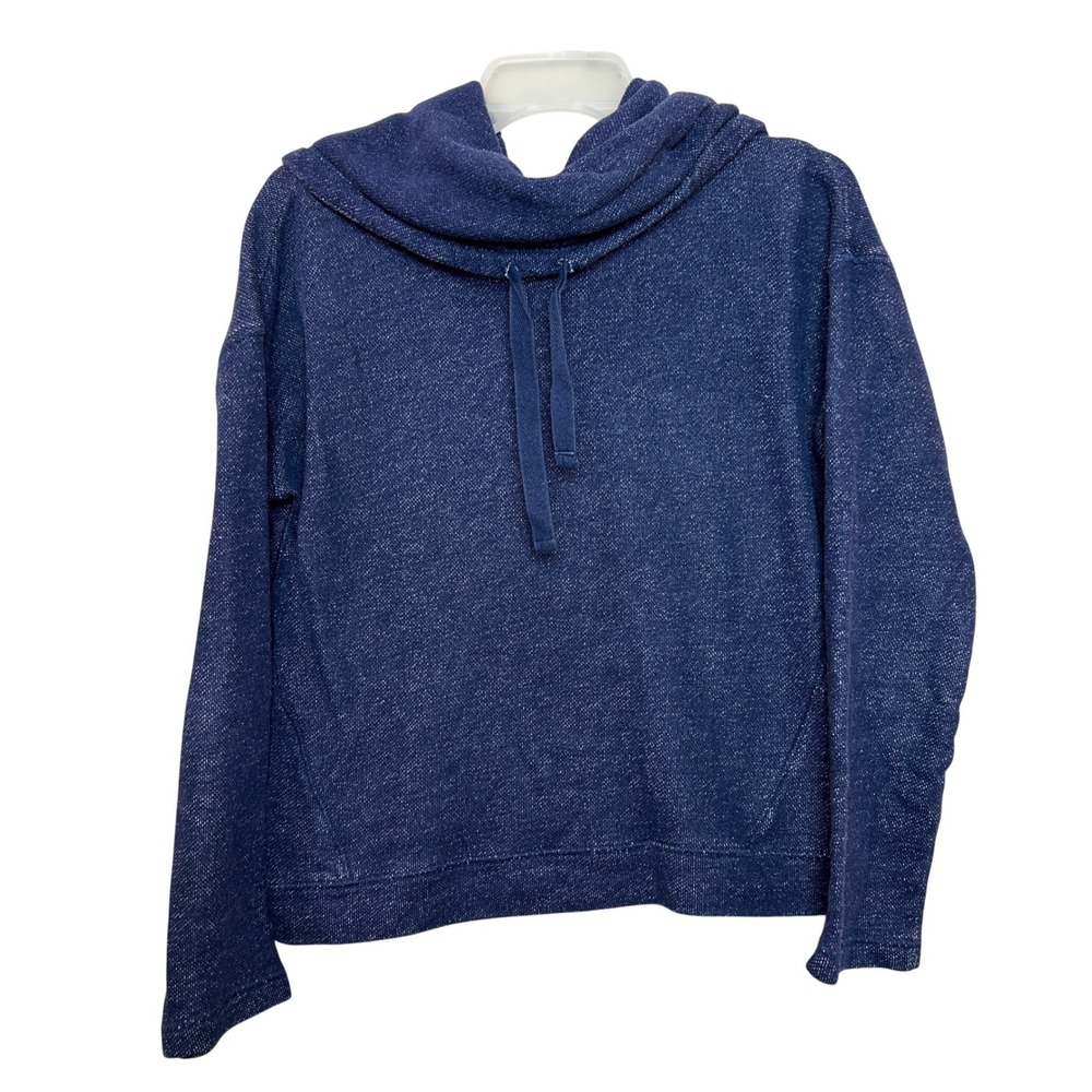 Lauren Jeans Ralph Lauren Pullover Women Medium Blue Cowl Neck Speckled Sweater